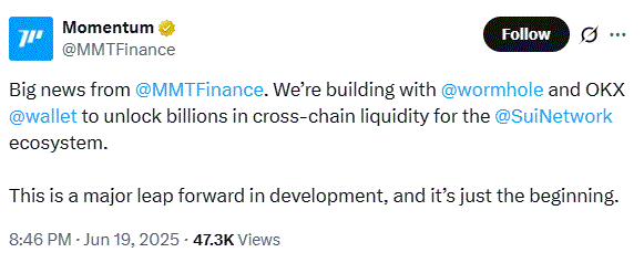 Momentum Brings Billions In Liquidity To Sui