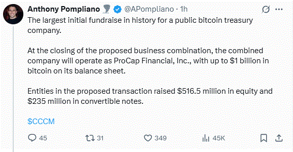 Pompliano’s Procap To Go Public