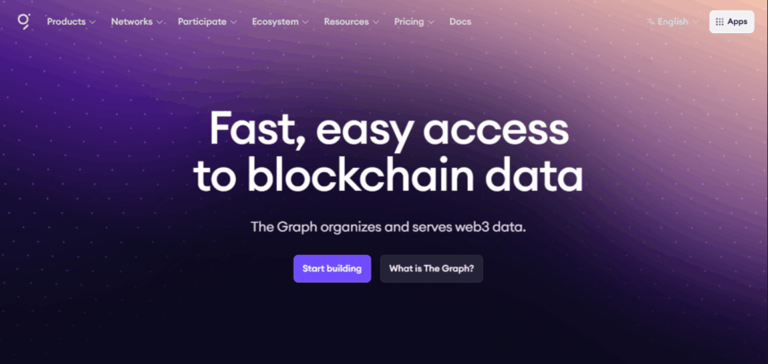 Snapshot of The Graph website. 
