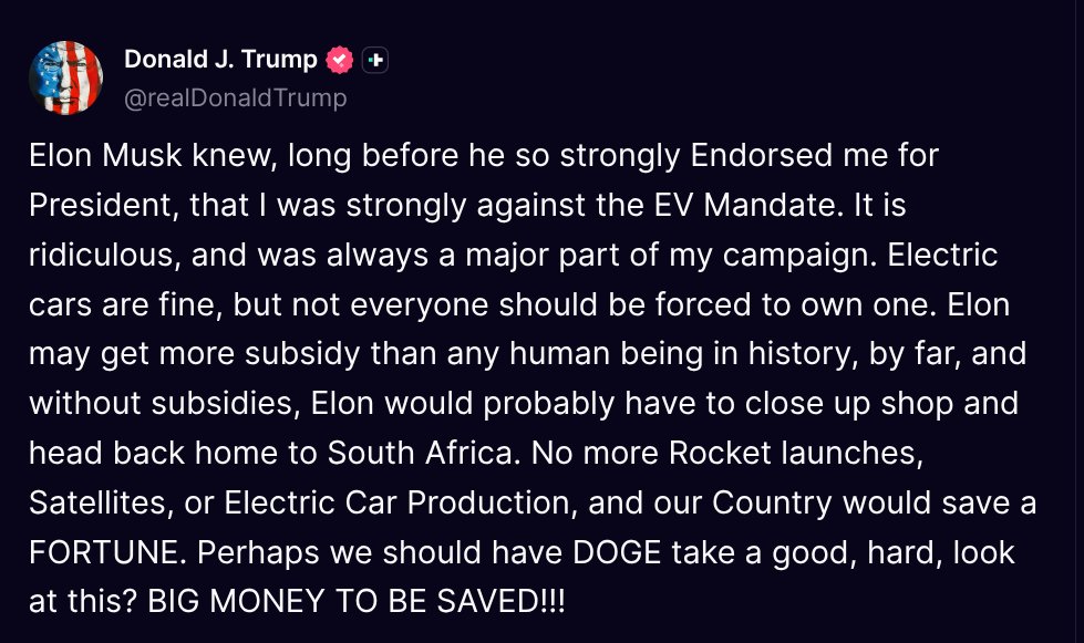 X (Twitter) Post Of Donald Trump
