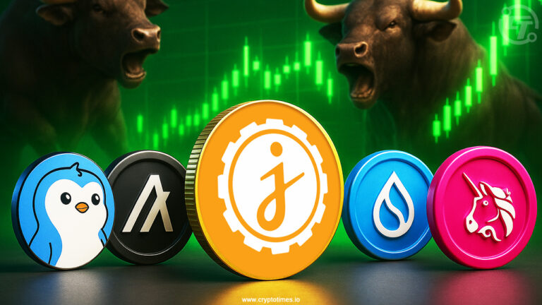 PENGU, ALGO, JASMY, SUI, UNI Lead Crypto Rally as BTC Hits $123K