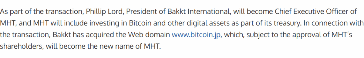Mht To Rebrand As Bitcoin.jp Under New Ceo
