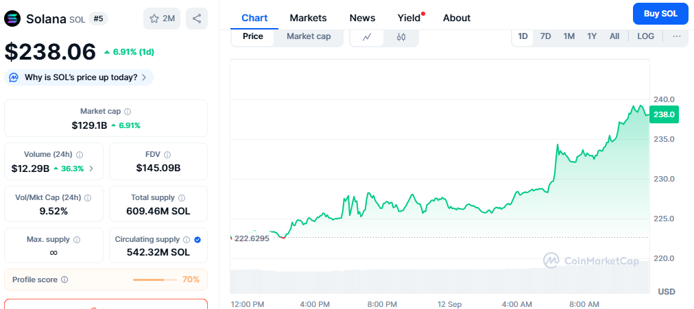 Solana Price Chart – Source: Coinmarketcap