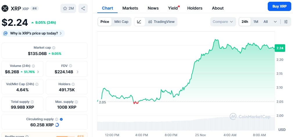 XRP Price Jump by 9% in Last 24 Hours