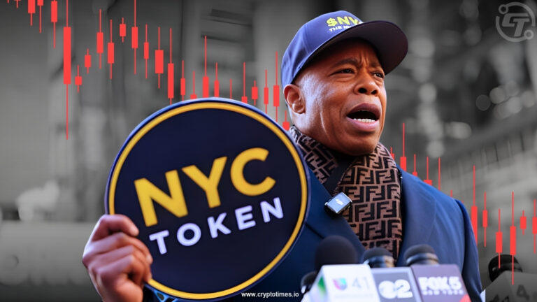 Former New York Mayor Eric Adams’ NYC Token Surges Then Plunges 80%