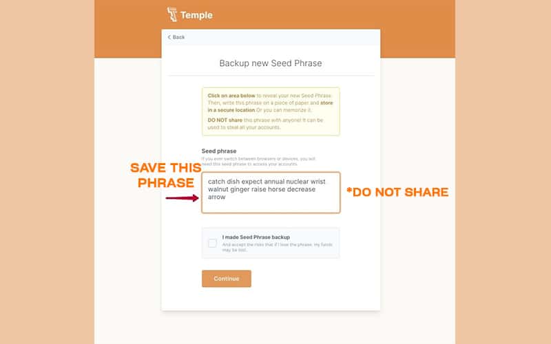 Store your Private Key