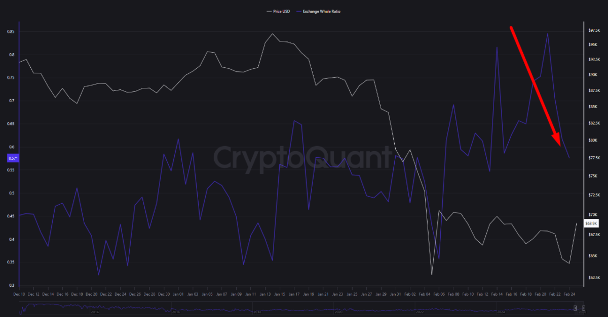 Bitcoin Exchange Whale Ratio