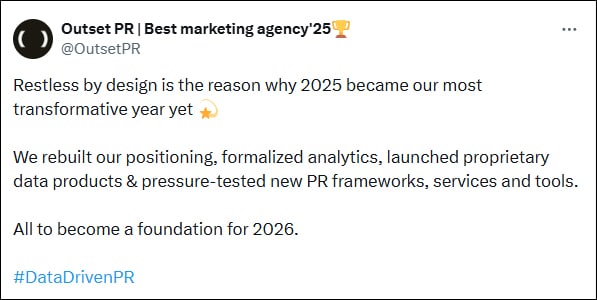 Outset PR Tweet