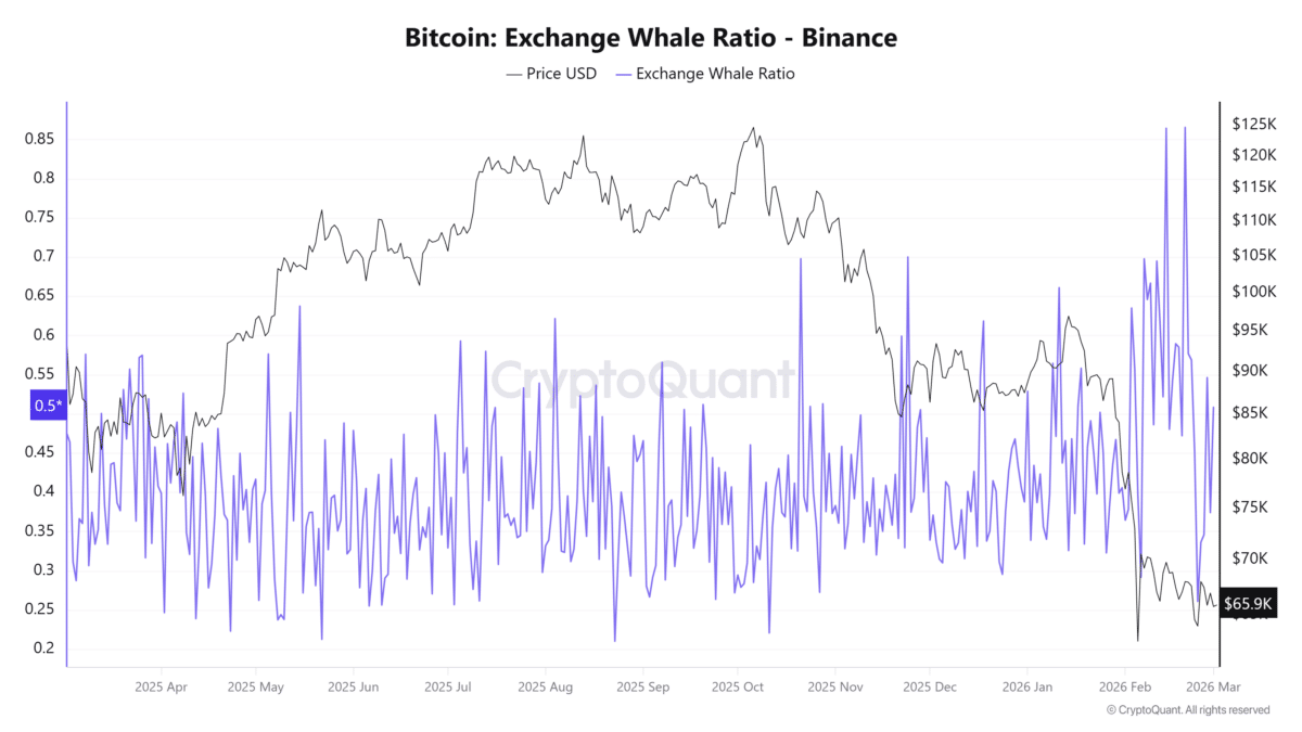 Bitcoin Exchange Whale Ratio - Binance