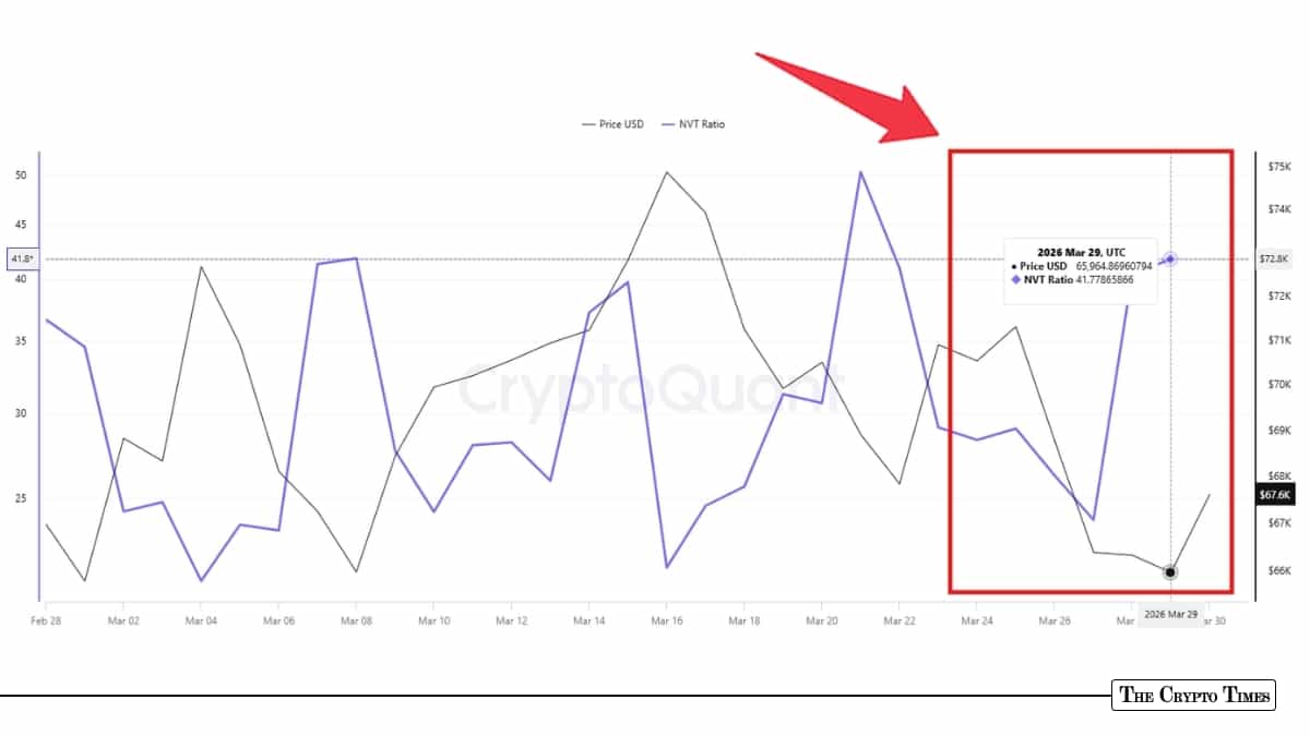Bitcoin NVT Ratio at 43: What Network Usage Says About BTC Price