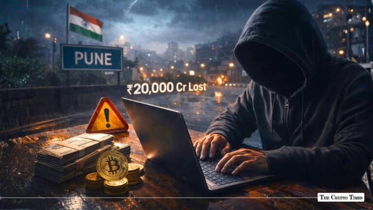 Person with laptop and cryptocurrency coins