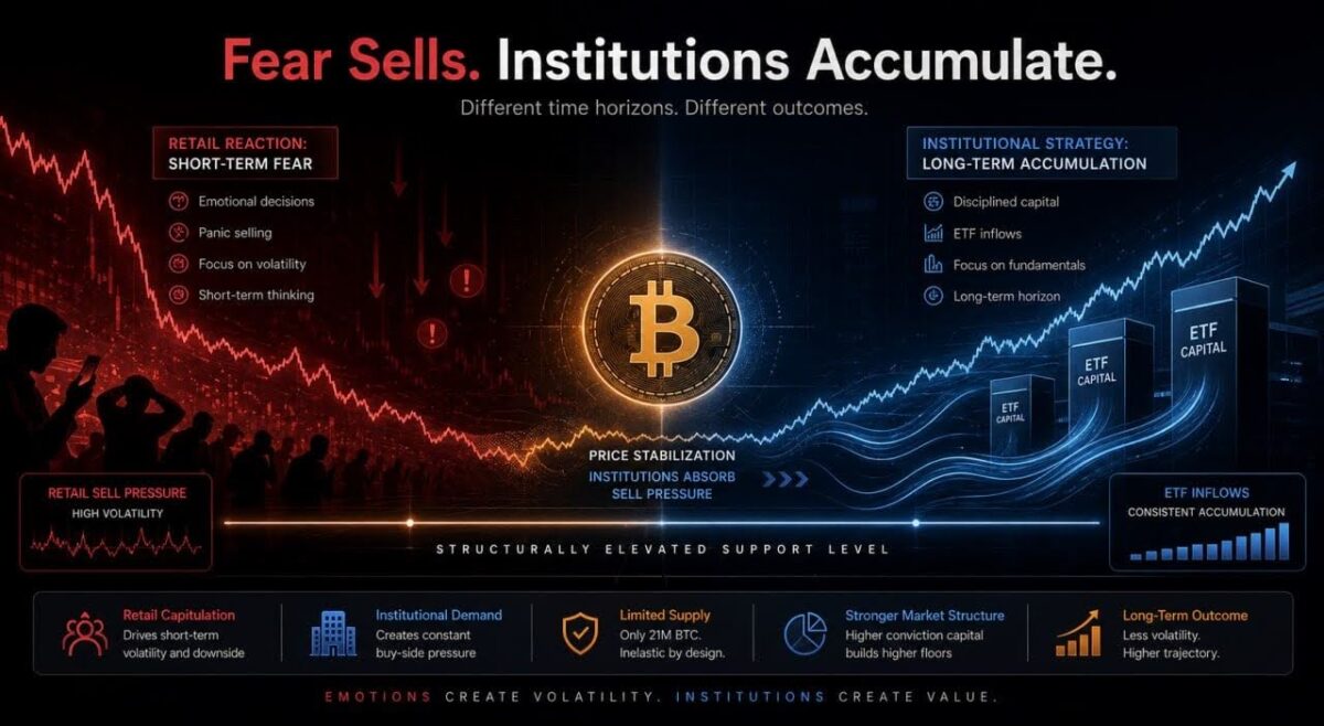 Retail Fear Selling, Institutions Buy Bitcoin