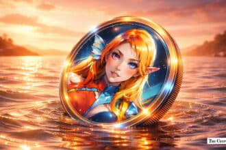 Siren Coin Feature Image, A log on siren coin with sunset kind of background.