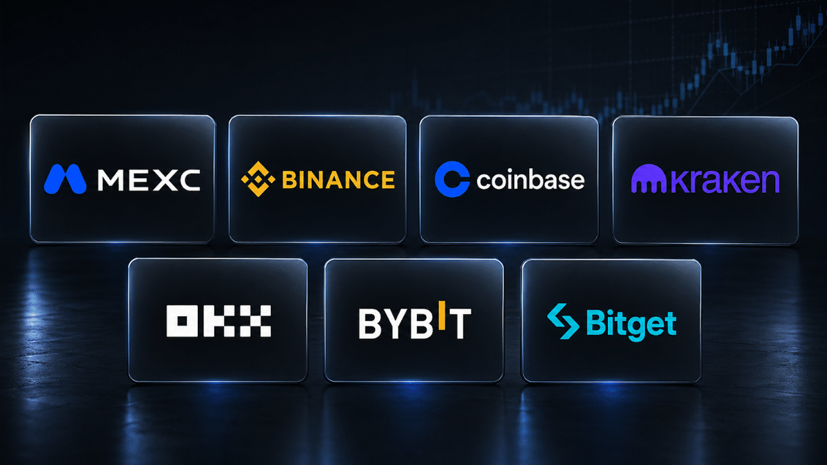 Safest crypto exchanges in 2026 comparison featuring MEXC, Binance, Coinbase, Kraken, OKX, Bybit, and Bitget