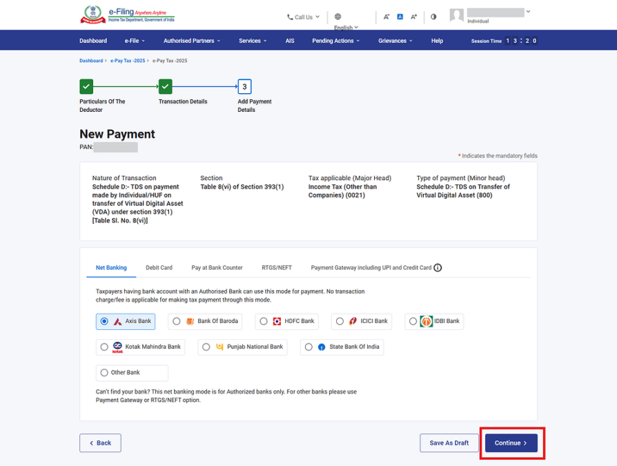 Add Payment Details