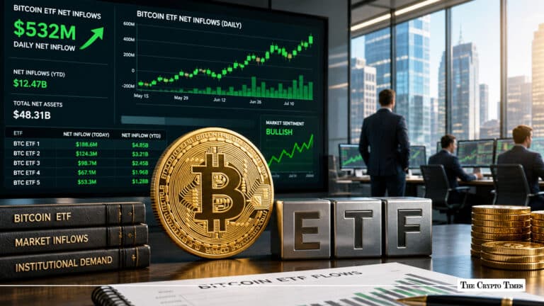 Bitcoin ETFs See $532M Inflows as Institutional Demand Holds