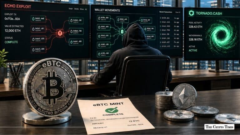 Echo Exploit Hacker Moves $821K Through Tornado After eBTC Mint