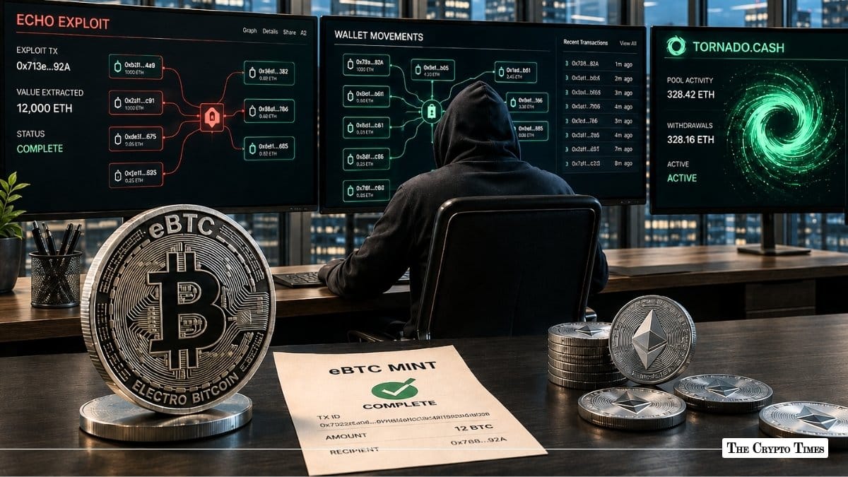 Echo Exploit Hacker Moves $821K Through Tornado After eBTC Mint
