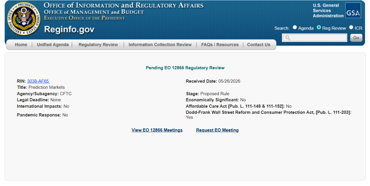 Executive Order Submissions Under Review