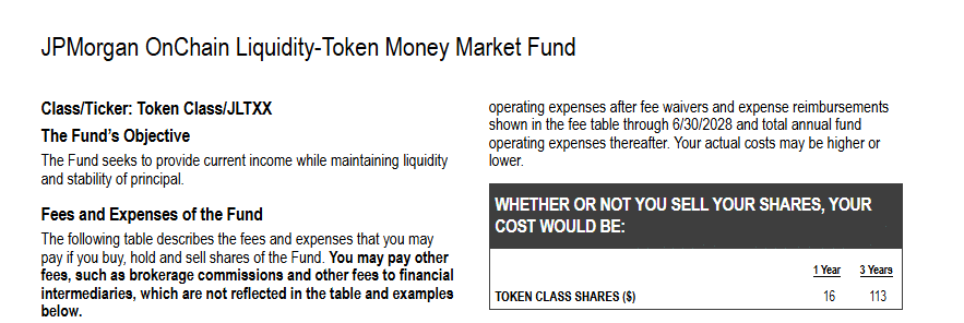 SEC Filing / JPMorgan OnChain Liquidity-Token Money Market Fund