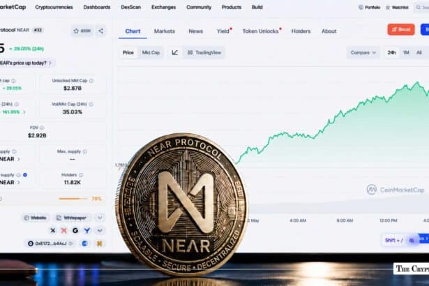 NEAR Protocol (NEAR) with it's price chart in the background