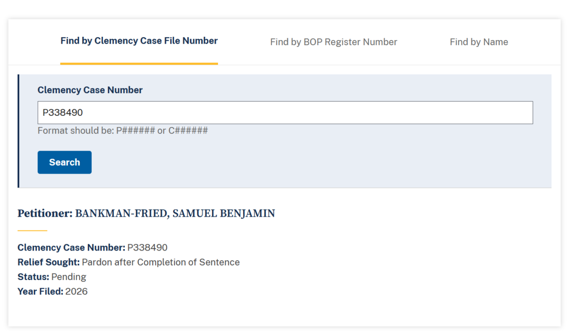 Bankman-Fried Presidential Pardon Case