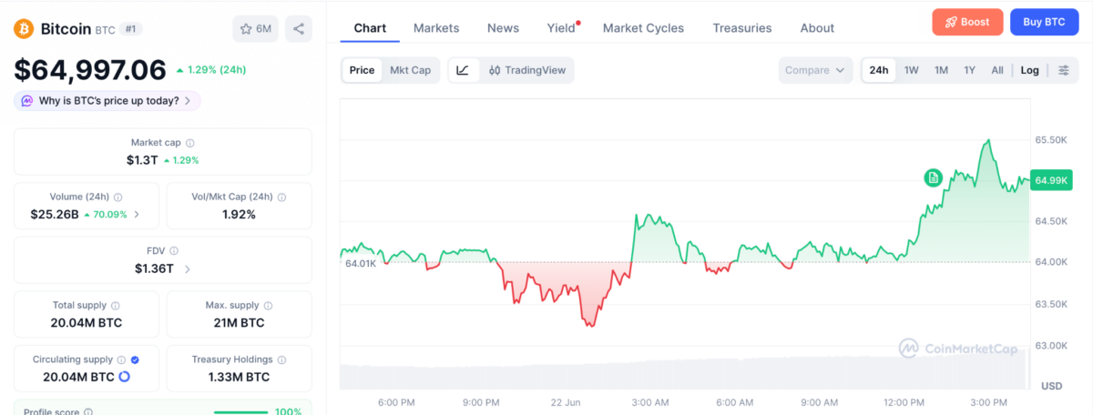 Bitcoin price chart