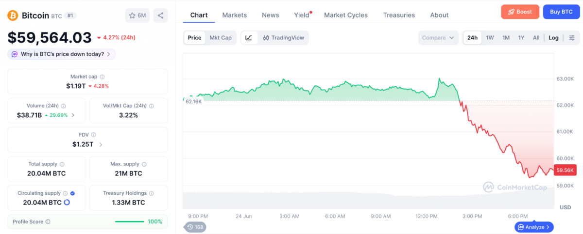 Bitcoin price chart