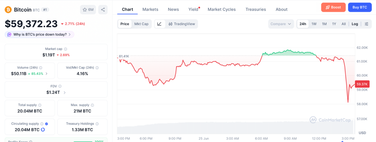 Bitcoin price chart