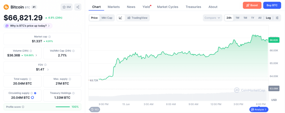 Bitcoin price chart