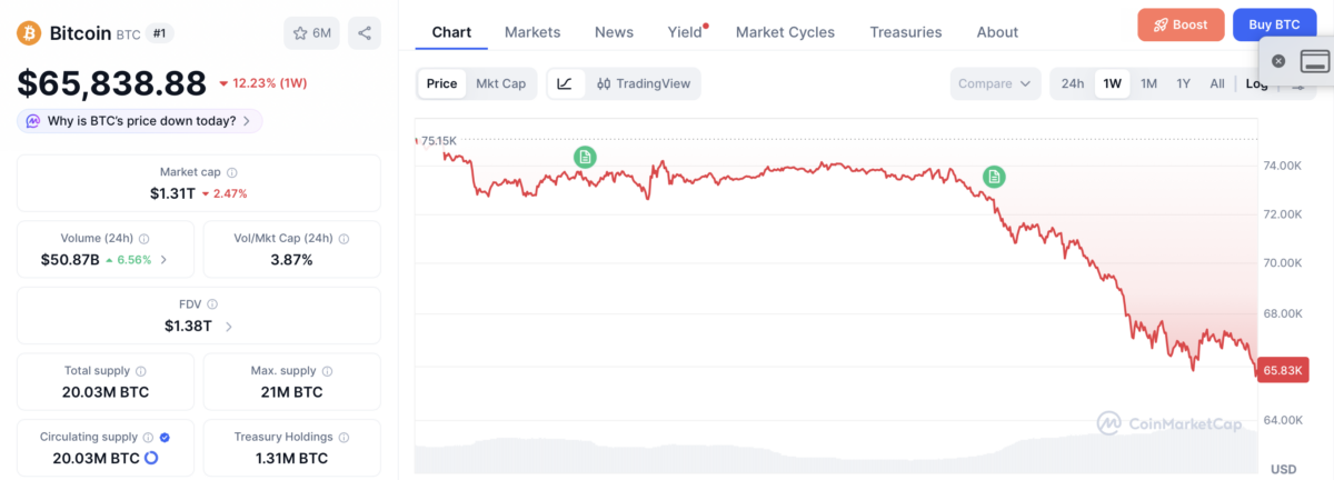 Bitcoin price chart