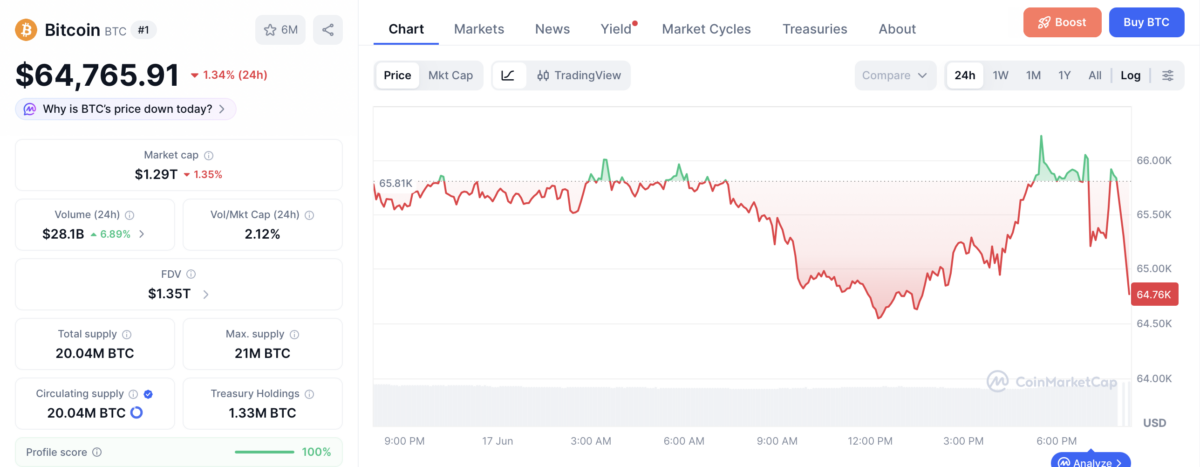 Bitcoin price chart