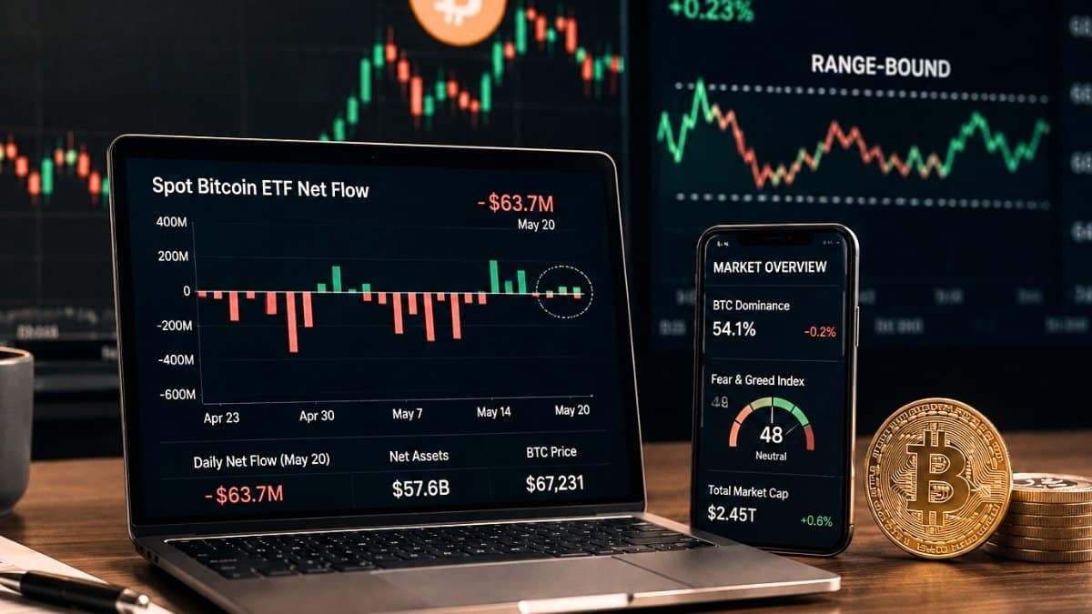 Spot Bitcoin ETF Outflows Soften Sharply as Markets Stay Range-Bound