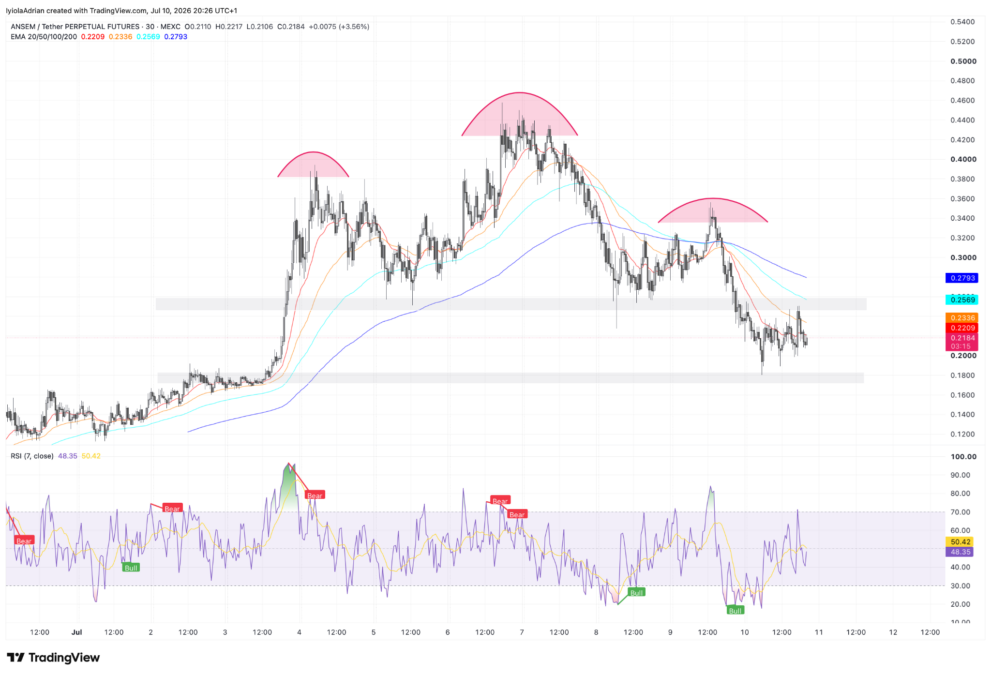 ANSEM daily price chart 