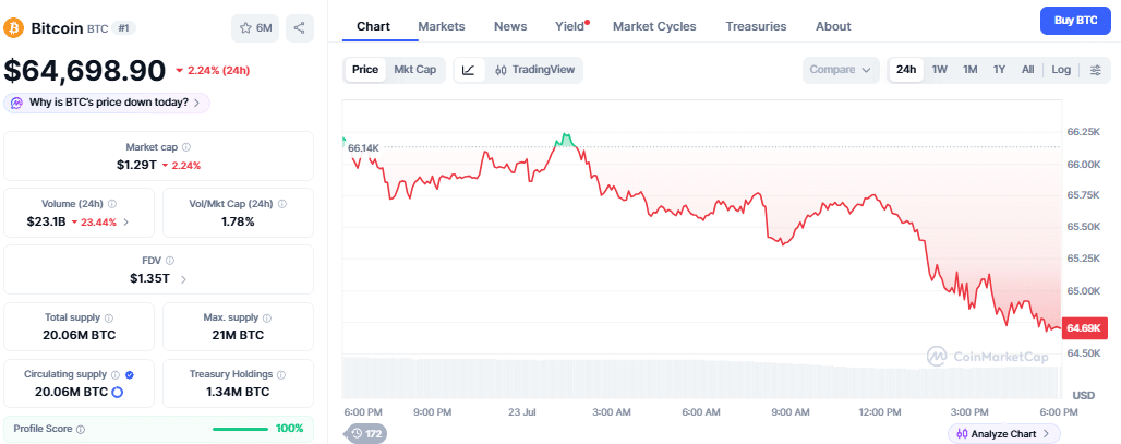 Bitcoin price chart