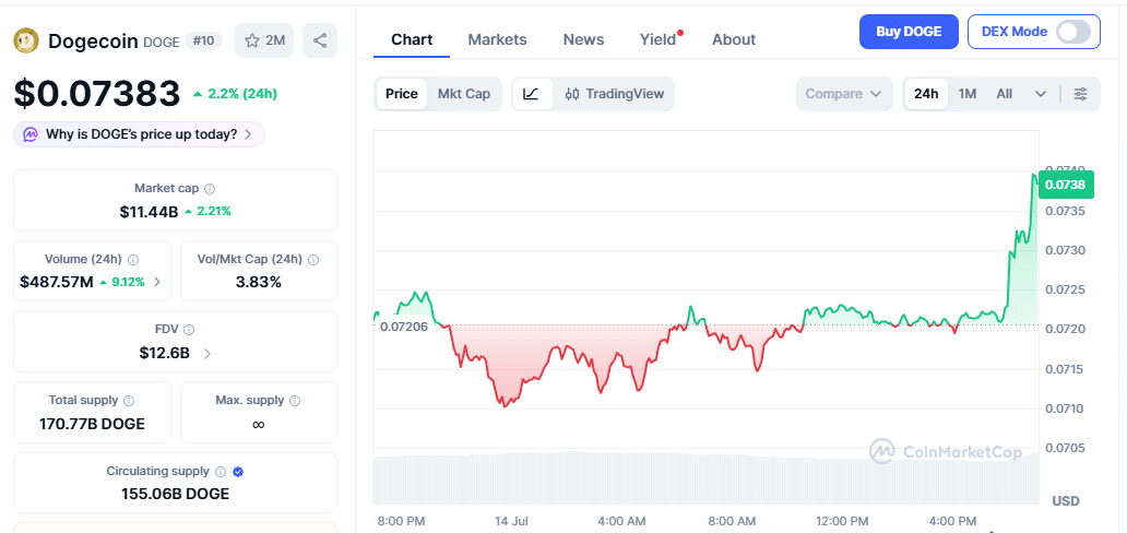 DOGE Price Momentum