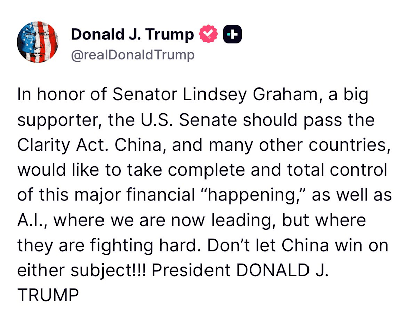 Donald Trump on CLARITY Act