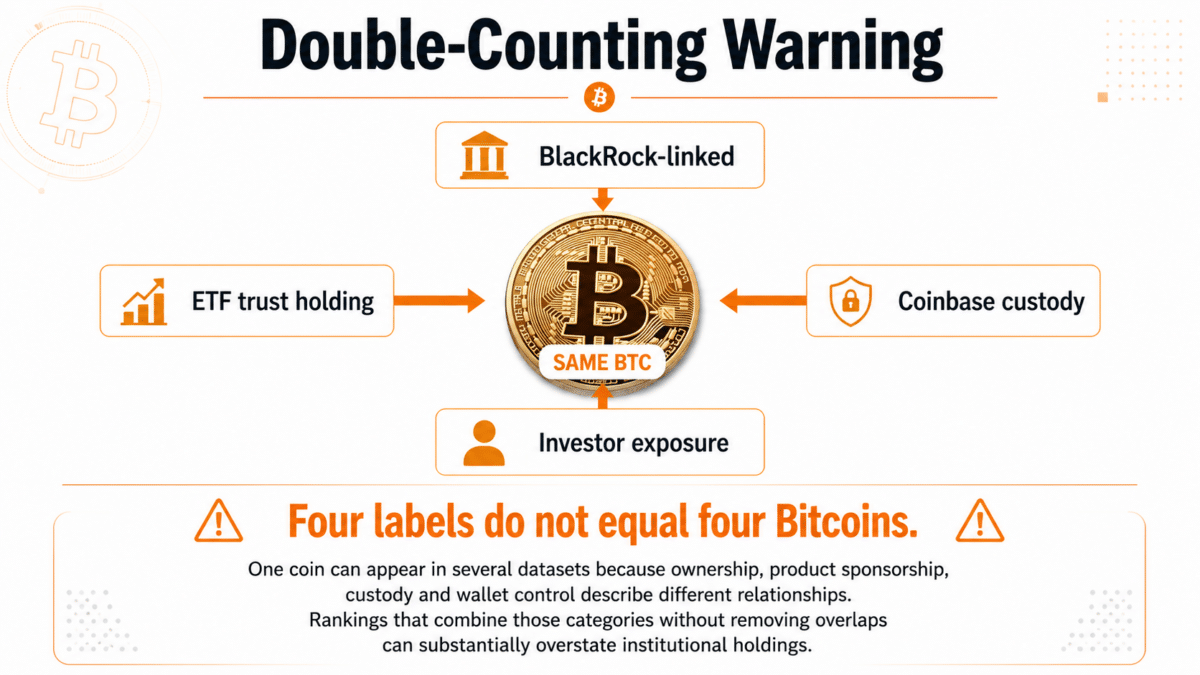 Why Bitcoin Holder Rankings Often Double Count Coins
