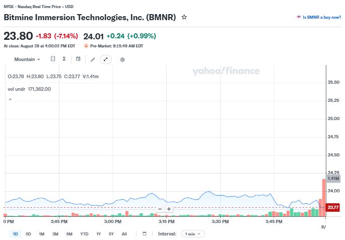 BitMine Immersion Technologies (BMNR) Stock Overview