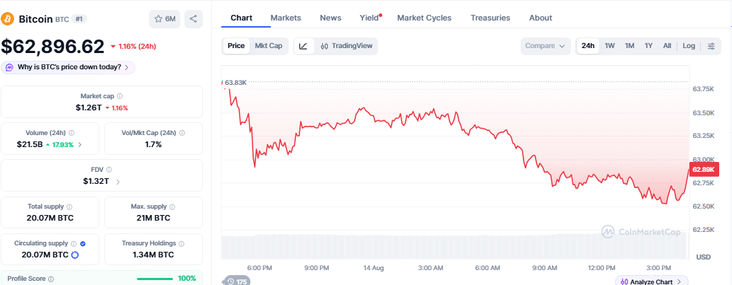 Bitcoin price chart