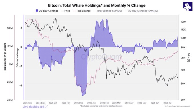 Bitcoin total whale holding