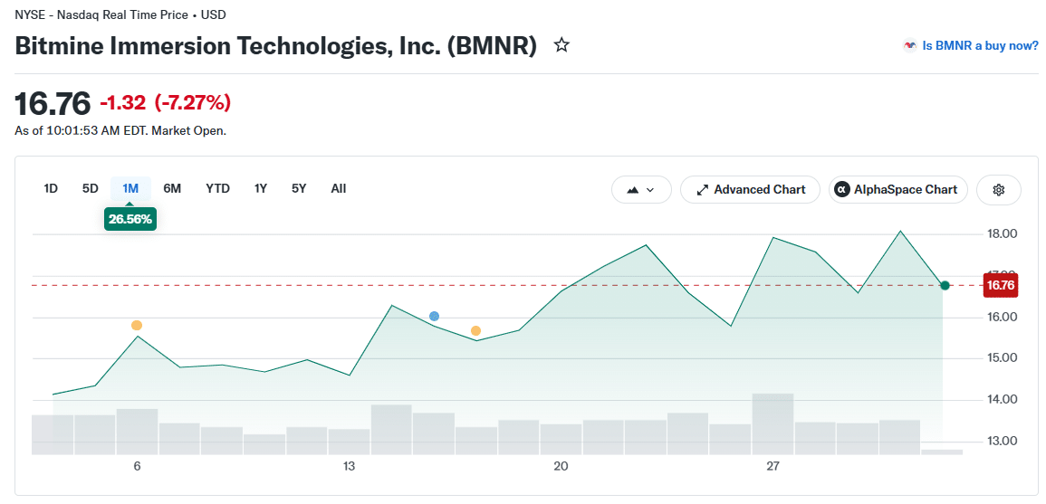 Bitmine (BMNR) Price Chart