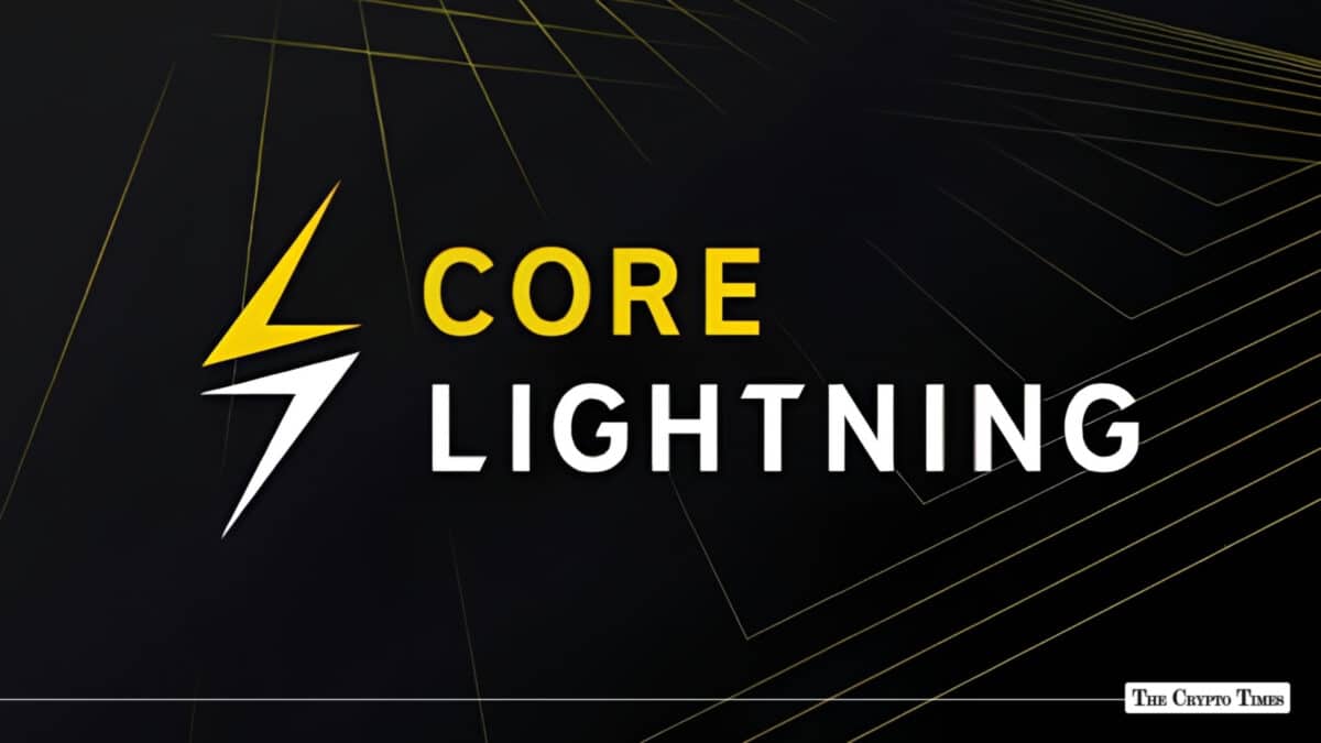 Core Lightning logo featuring a yellow and white lightning bolt next to the text "CORE LIGHTNING" on a dark background