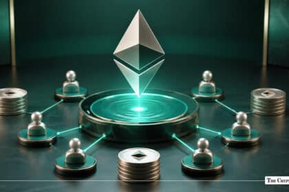 Ethereum coins combined in an Ethereum staking pool to earn staking rewards