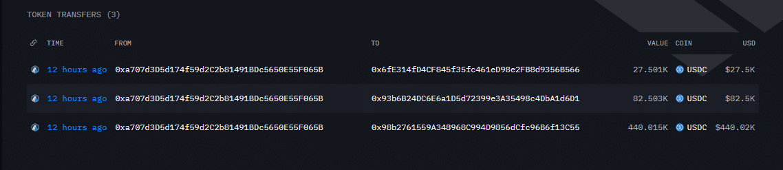 Hyperliquid attacker addresses on August 13 at 1659 UTC