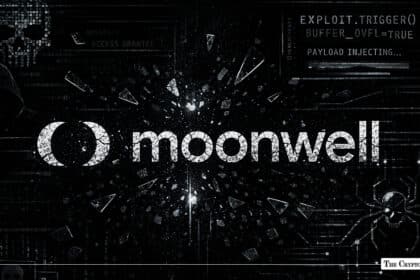 Cracked Moonwell logo on a dark background with computer code and hacker graphics representing a protocol exploit