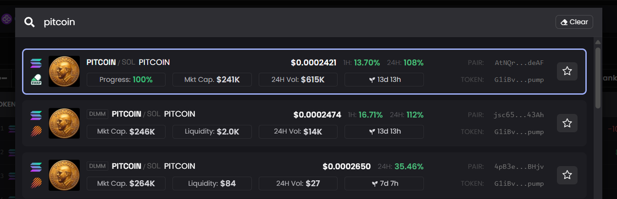 PITCOIN/SOL liquidity pools
