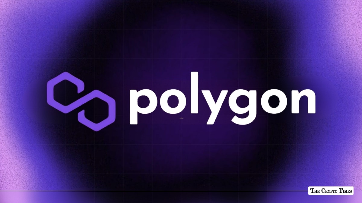 Polygon logo with white typography and a purple emblem on a dark purple background