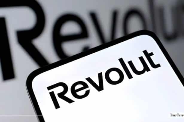 A smartphone screen displaying the Revolut logo