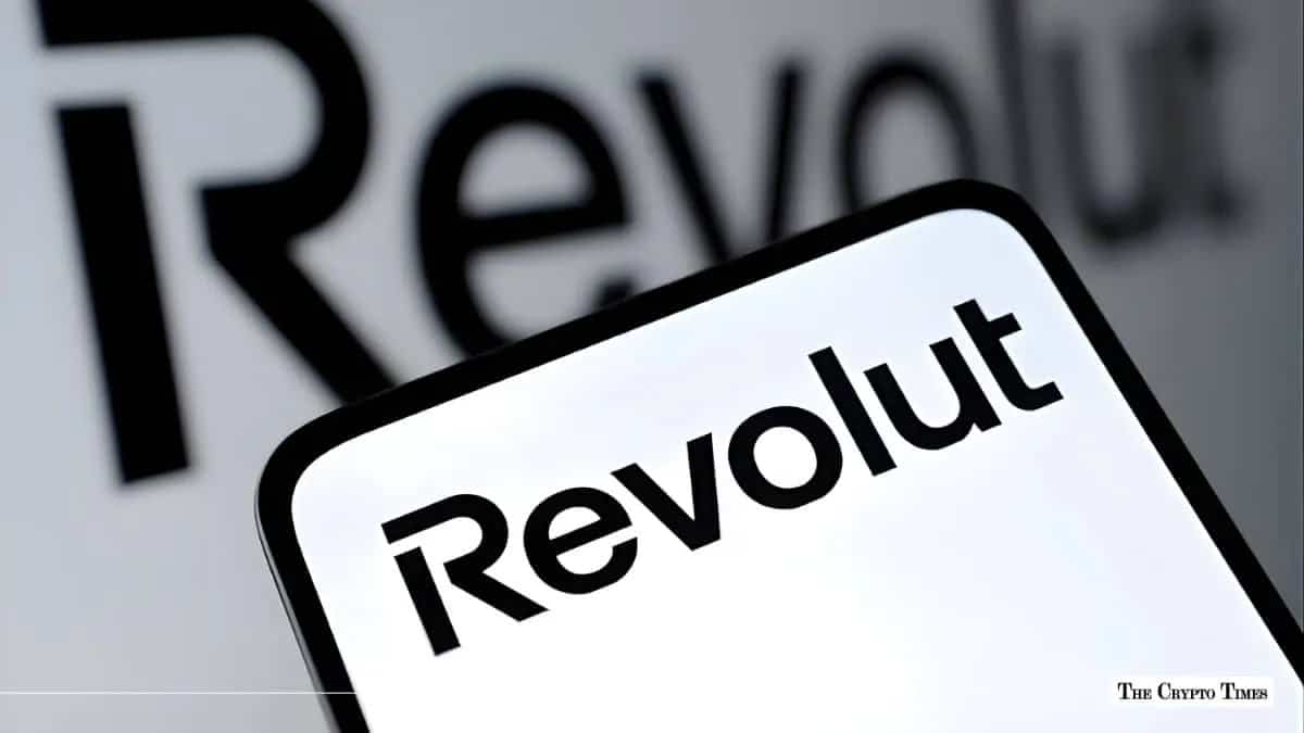 A smartphone screen displaying the Revolut logo